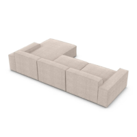 Beluga canapé d'angle droit tissu texturé beige