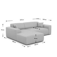 Novage canapé d'angle gauche en velours crème