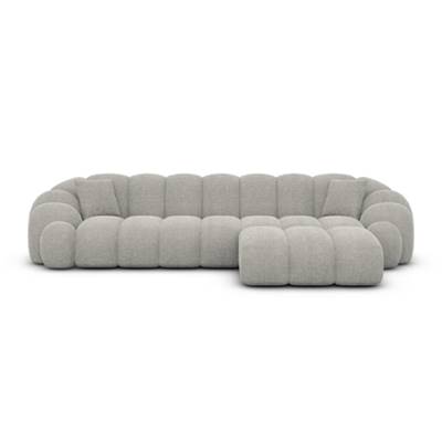 Dolban canapé d'angle droit en tissu texturé gris clair