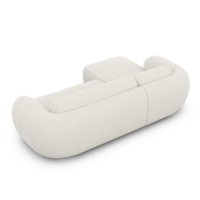 Bulane canapé d'angle gauche en tissu texturé blanc