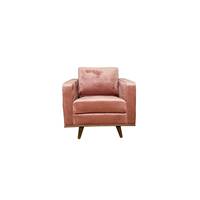 Mike fauteuil en velours vieux rose