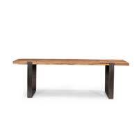 Molissan table à manger 240cm pieds U métal noir