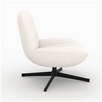 Naova fauteuil pivotant en tissu bouclé blanc cassé