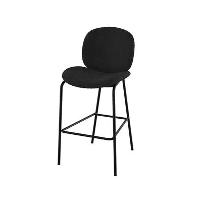 Slano chaise îlot central en tissu bouclé noir H63,5