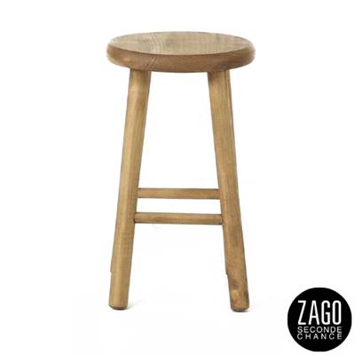 Region tabouret en pin ciré lisse
