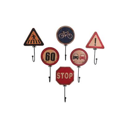 Set 6 patères panneaux de signalisation