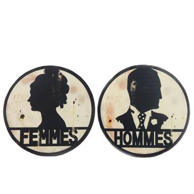 Set 2 plaques TOILETTES Hommes Femmes