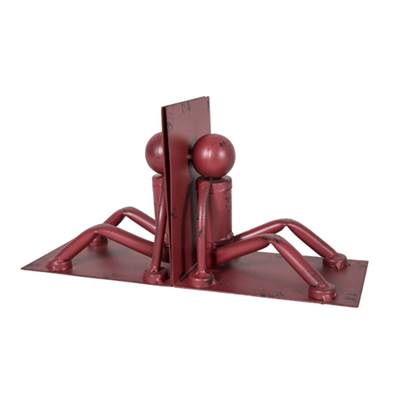 Serre-livres industriel rouge