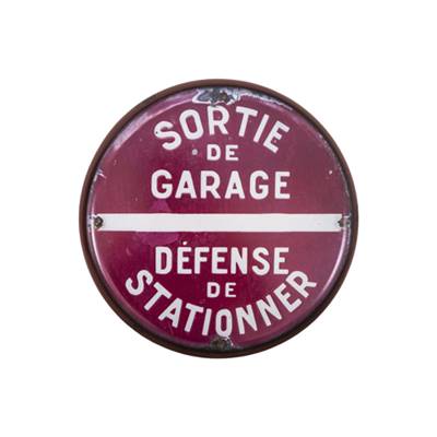 Plaque Sortie de garage Ø35cm