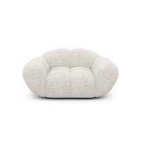 Sigono fauteuil en tissu bouclé blanc