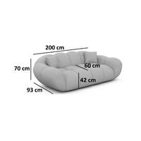 Sigono canapé 2 places en tissu bouclé blanc