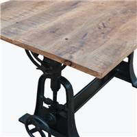 Arty table à manger industrielle en bois de manguier et métal noir 150cm