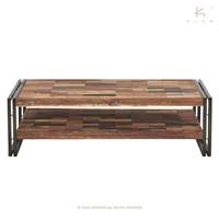 Nautical table basse bois de bateau recyclé 2 plateaux L120cm