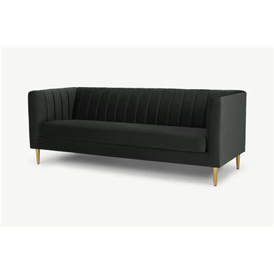 Amicie canapé 3 places velours anthracite