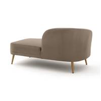 Cajou méridienne d'angle gauche velours taupe