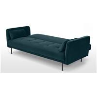 Harlow clic-clac 3 places, velours bleu acier