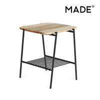 Bortolin table d'appoint bois de manguier et noir