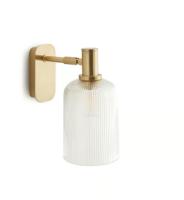 Carlie applique murale articulable en laiton et verre strié