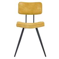 Birmingham chaise rembourrée en cuir synthétique jaune
