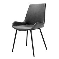 Lucas chaise en cuir synthétique gris foncé