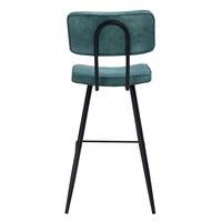 Birmingham chaise de bar vintage en cuir synthétique bleu