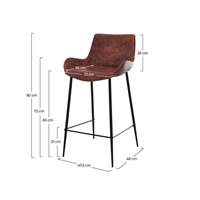 Arianna chaise de bar en cuir synthétique marron foncé pied métal