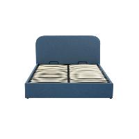 Flayat lit 140x190 avec coffre en tissu bleu