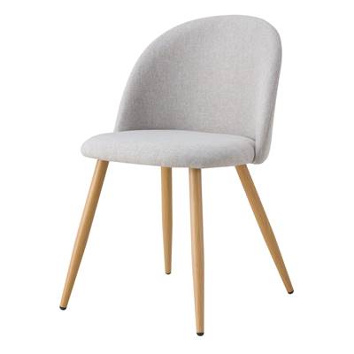 Bennette chaise scandinave en tissu taupe chiné clair