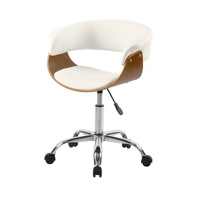 Debbie chaise de bureau réglable et pivotante blanche