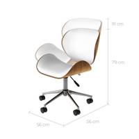 Linares chaise de bureau réglable et pivotante en PU blanc