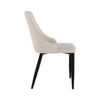 Diane chaise en tissu beige et pieds en métal noir