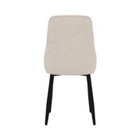 Diane chaise en tissu beige et pieds en métal noir