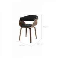 Bent chaise en bois et PU noir