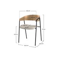 Briva chaise bouclette blanche et bois de chêne