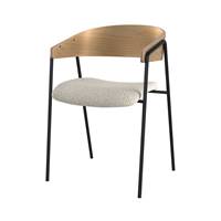 Briva chaise bouclette blanche et bois de chêne