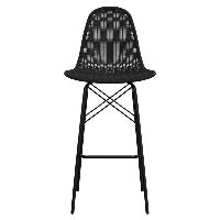 Palma chaise de bar en résine tressé noire H76