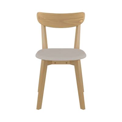 Erra chaise en bois de frêne et tissu beige