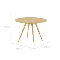 Orin table à manger ronde en bois clair 4 personnes ø105