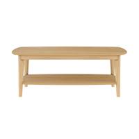 Grude table basse avec étagère en bois clair naturel