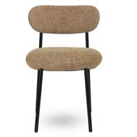 Vanilla chaise en tweed jaune sable piètement métal noir