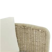Saona canapé d'extérieur 3 places tissu blanc et métal taupe
