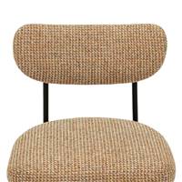 Vanilla tabouret de bar en tissu tweed jaune miami et métal noir H68