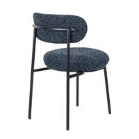 Vanilla chaise en tissu bleu crépuscule et métal noir
