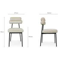 Glorys chaise en tissu beige satiné et pieds noirs