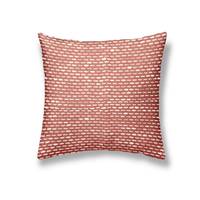 Chik coussin carré 40x40 coton rouge et tirets blancs
