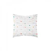 First parure de lit 140x200 coton blanc imprimé cœur et love 1.9