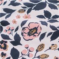 Sunshine parure de lit 240x260 coton bleu imprimé fleurs roses 9.6