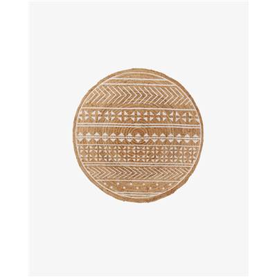 Ginori tapis rond en jute tons naturel et blanc ø100