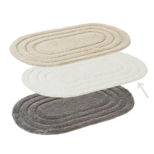 Tritap Tapis de bain ovale blanc 60x40cm