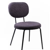 Cosy chaise en velours côtelé gris et pieds métal noir